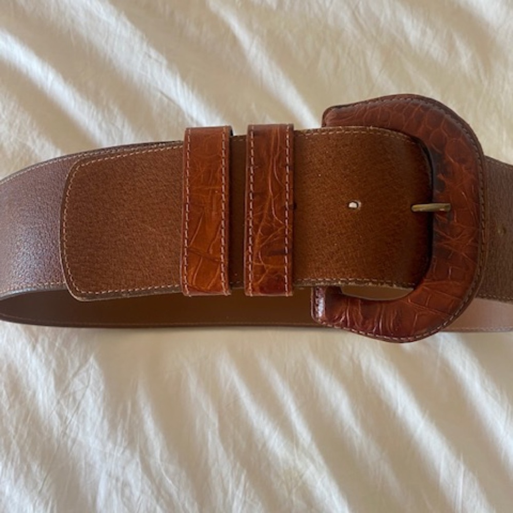 Ann Taylor English Aniline Pigskin Full Grain Leather Belt - SMALL